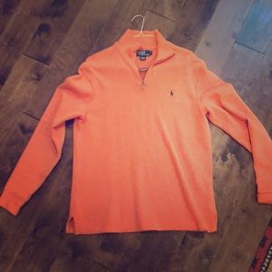 Polo Cotton Mens 1/4 zip Sweater. Size Medium